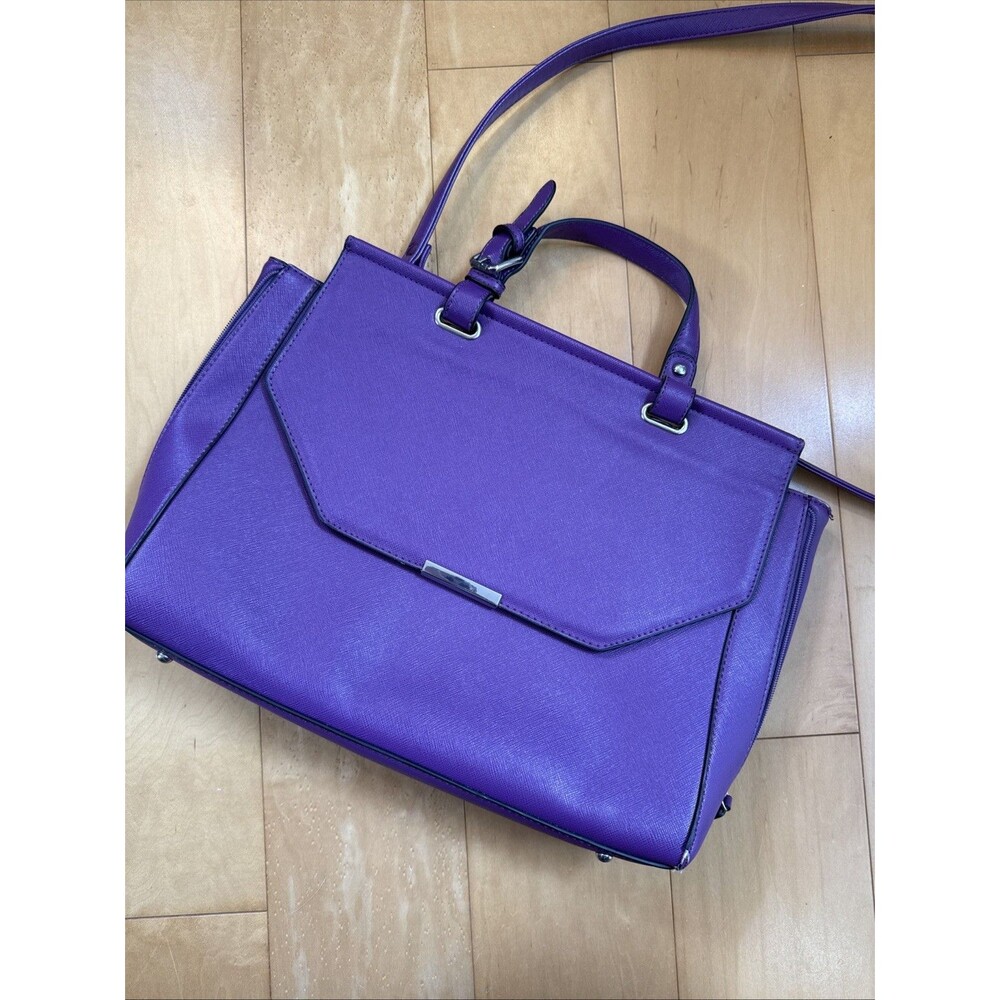 PURPLE BRIEFCASE PURSE Dasein Large Leather Bag New Perfect Condition
